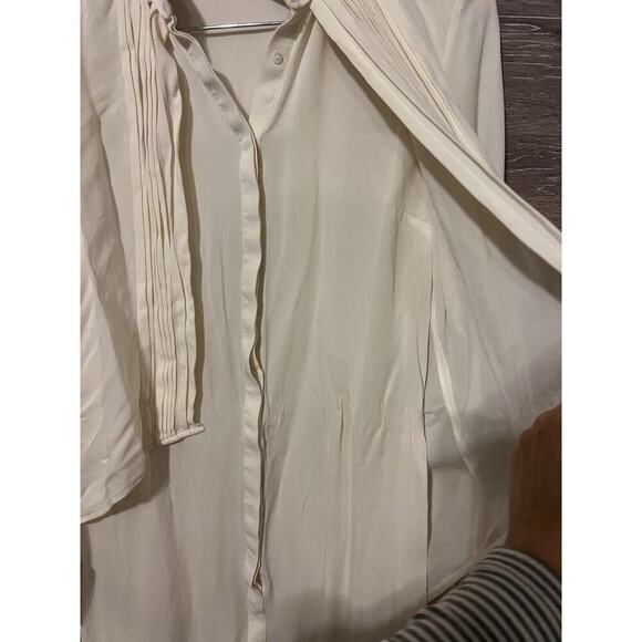 Marchesa Voyage Women Ivory Sz 2 Small Silk Top Blouse Cottagecore Peasant - Picture 4 of 9